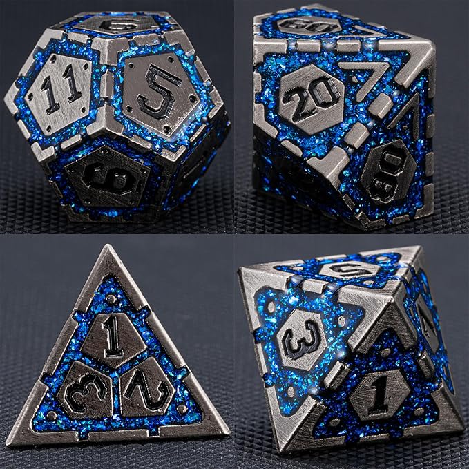 DND Metal Dice Set, Polyhedral Dice Set - Image 6