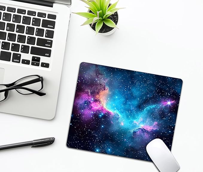 Blue Galaxy Space Mouse Pads for Desk, Portable Wireless Computer Mouse pad - Image 6