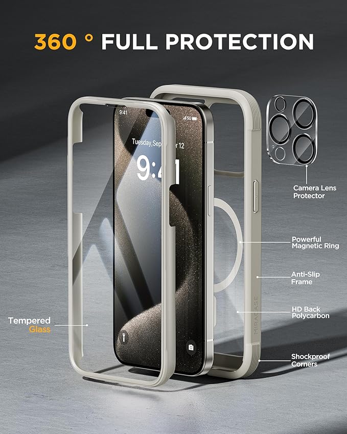 Miracase Magnetic for iPhone 15 Pro Case Full-Body Phone case - Image 2