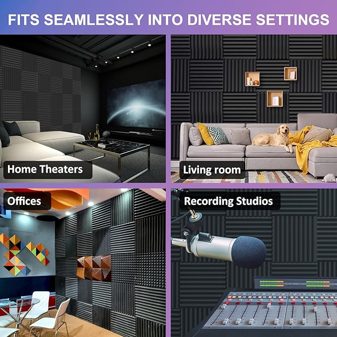JBER 12 Pack Sound Proof Foam Panels, Acoustic Panels Wedges High Density - Image 6