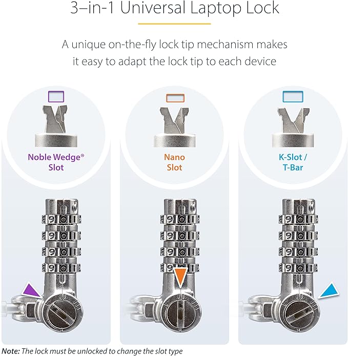 StarTech.com 25-Pack Universal Laptop Lock 6.6ft, Serialized Security Cable - Image 4