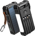 BLAVOR Solar Power Bank 20000mAh/74000mWh Built-in Cables, Wireless Charger by BLAVOR