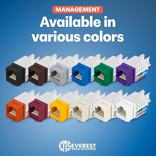 Everest 45° Angled RJ45 Cat6 Keystone Jacks 10-Pack in Green - Image 9