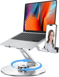 Laptop Stand with Phone Holder, Adjustable Laptop Stand with 360 Rotating Base by LOXP