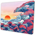 Japanese Ukiyo-e Ocean Waves Mouse Pad Personalized Design, Non-Slip Surface by Shalysong