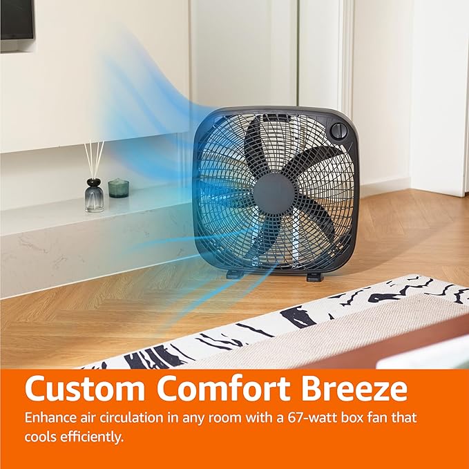 Amazon Basics 3 Speed Box Fan, Indoor Electric Fan - Image 4