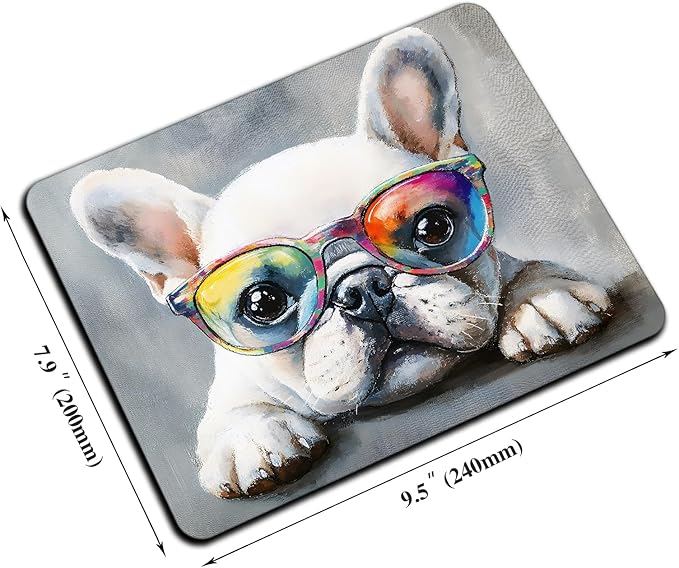 Mouse Pad, Cute Watercolor Bulldog Dog Mouse Pads - Image 2