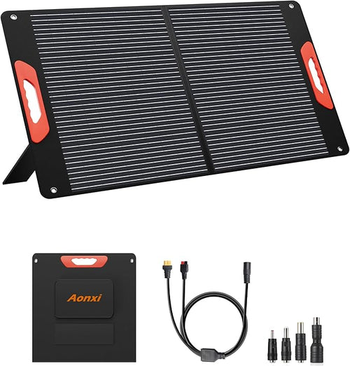 100W Portable Solar Panels for Power Station, 100 Watt ETFE Monocrystalline by Aonxi