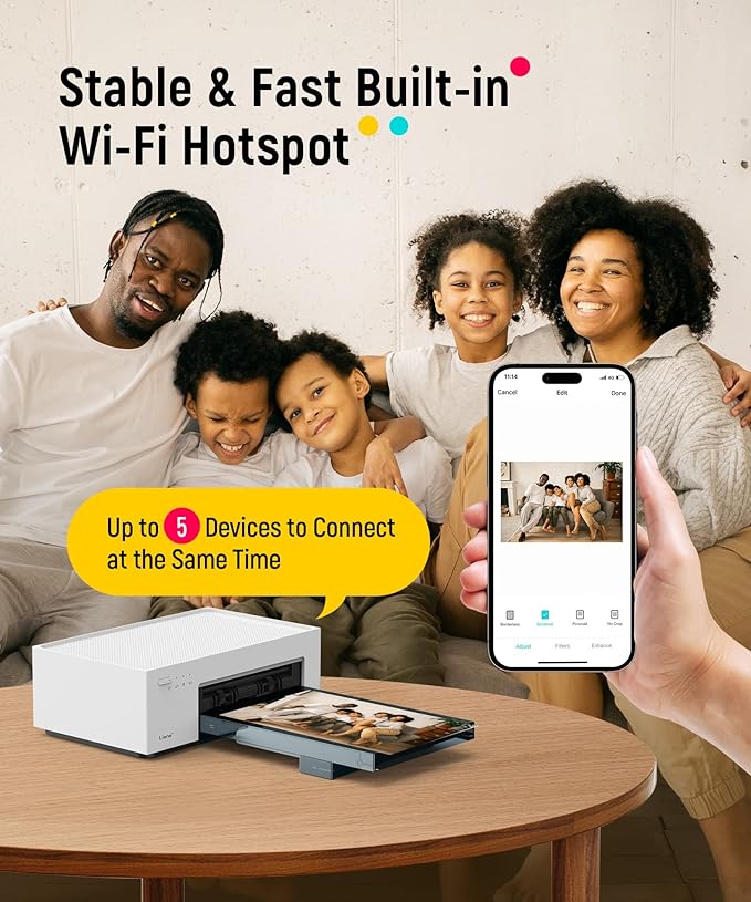 Liene White M200 4x6'' Photo Printer Battery Edition, Wireless Photo Printer - Image 3