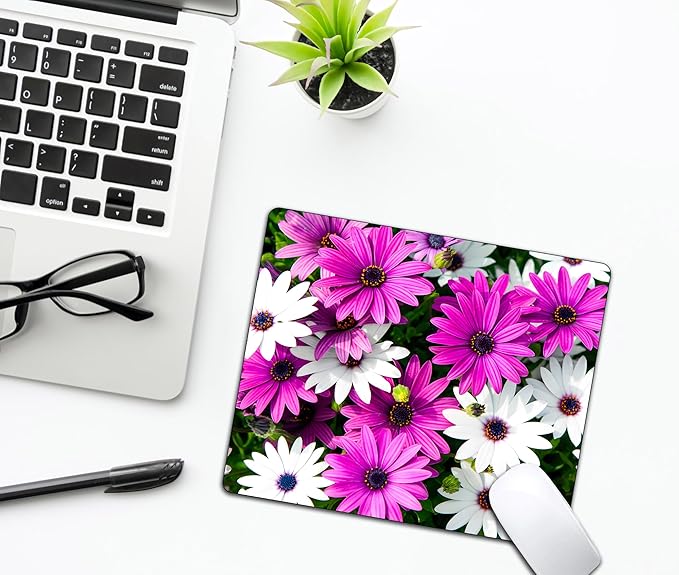 Purple and White Flowers Mouse Pads - Image 6