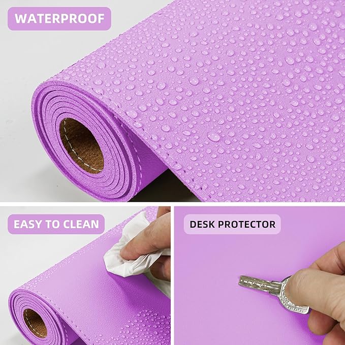 Leather Desk pad Protector- 47.2" x 23" Large Desk mat - Image 4