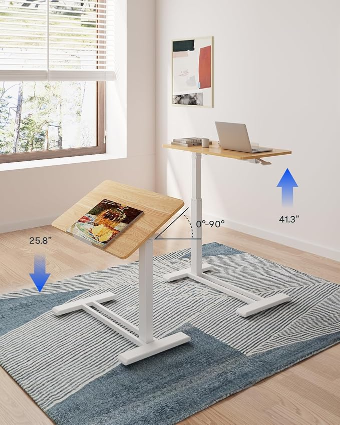 FLEXISPOT H7 PRO Mobile Standing Desk Adjustable Overbed Table Pneumatic - Image 5