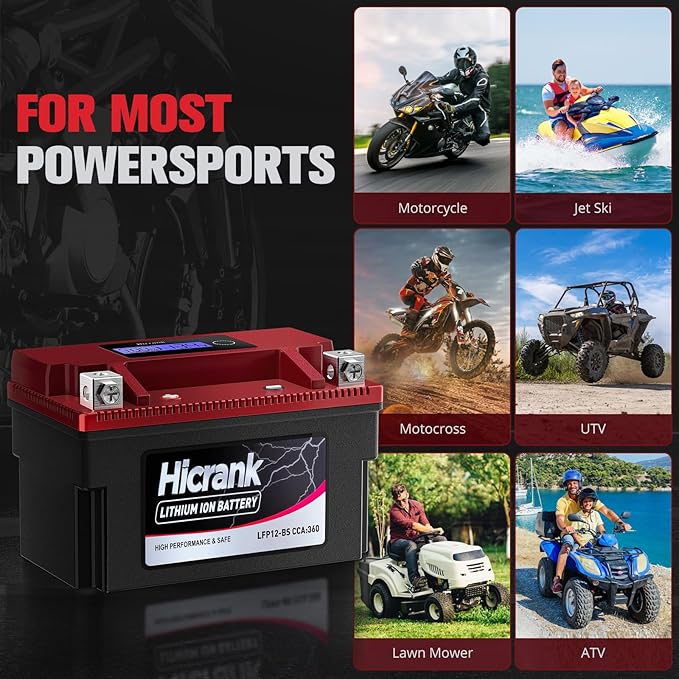 YTX12-BS 12V 6Ah, 360CCA LiFePO4 Lithium Motorcycle Battery, Powersports Battery - Image 7