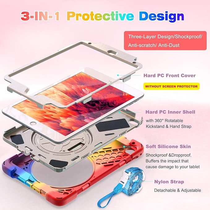 BRAECN iPad mini 5 Case, iPad mini 4 Case, Heavy Duty Shockproof Protective - Image 5