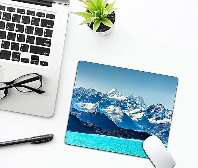 Snow Mountain Mouse Pad, Scenic Lake Mousepad - Image 5