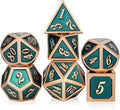 Teal D&D Metal Dice Set, DNDND 7 PCS Metallic Dungeons and Dragons Dice by DNDND