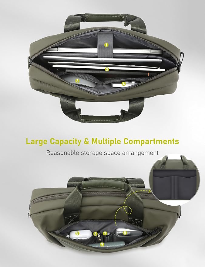 13-14 Inch Laptop Shoulder Bag Business Briefcase Water Resistant Computer - Image 2