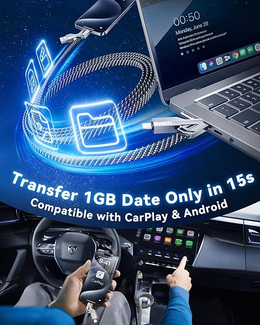 4-in-1 Compatible with USB C to Lightning Cable, 100W High-Speed Charging & - Image 5