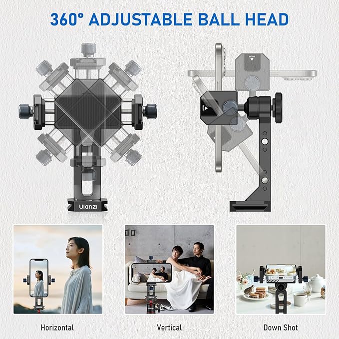 Ulanzi MA53 Metal Tripod Phone Mount, Smartphone Tripods Adapter - Image 5