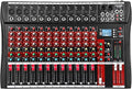12 Channel Audio Mixer, Professional Music Mixer Board DJ Mixing Console by FULODE