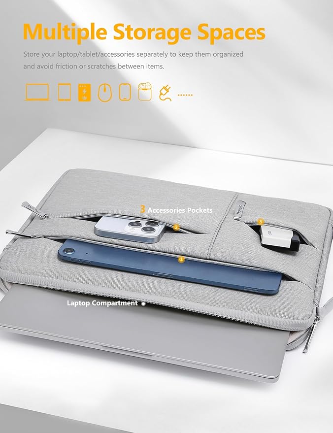 HYZUO 17-17.3 Inch Laptop Sleeve Bag Briefcase - Image 2