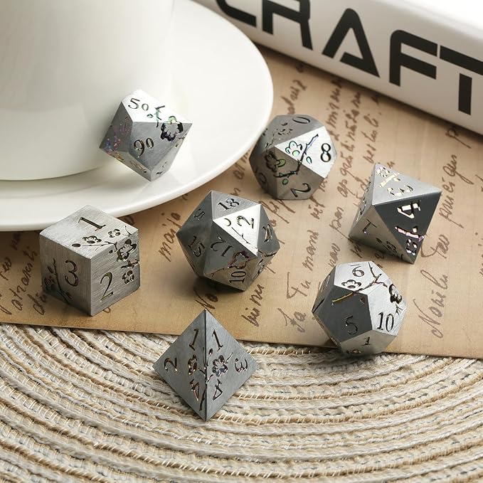 DNDND Rainbow Flower Metal Dice Set - Image 5