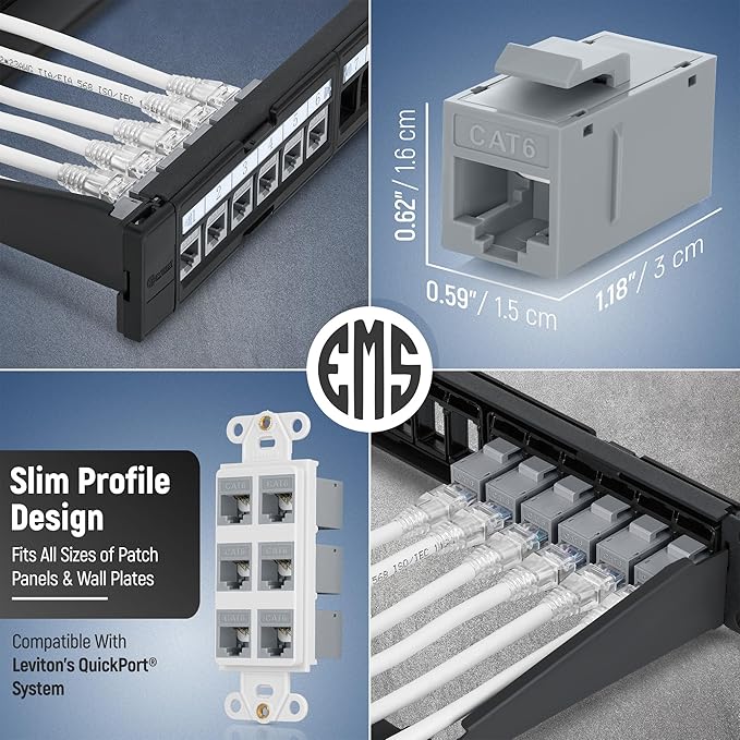 Everest 48-Pack RJ45 CAT6 Keystone Coupler - Image 3
