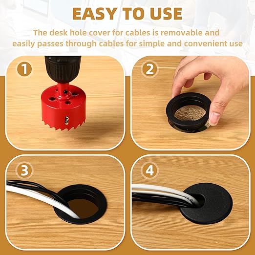 Desk Grommet 1.5 Inch 10 Pieces, Desk Hole Cover - Image 4