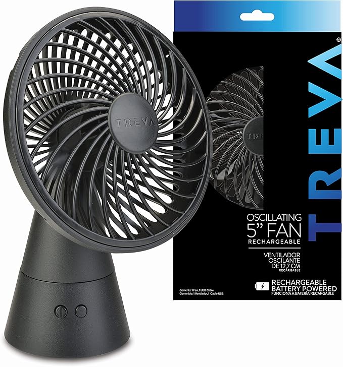 Treva 5 Inch Rechargeable Oscillating Fan - Image 9
