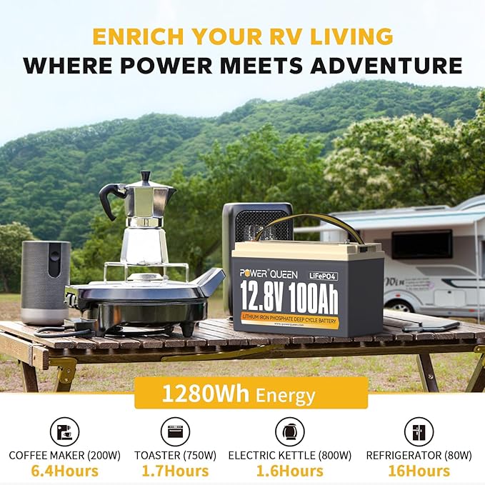 Power Queen 12.8V 100Ah LiFePO4 Battery - Image 4