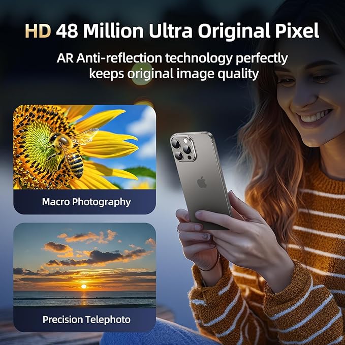 Compatible with iPhone 15 Pro Camera Lens Protector, Tempered Glass Full - Image 3