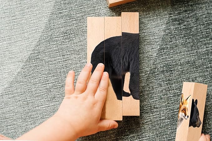 Wooden Animal Chunky Puzzles for Toddlers 2+ Years - Image 4