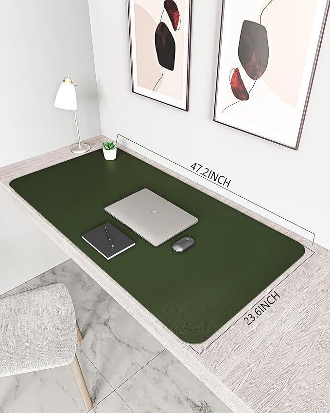 YSAGi Non-Slip Leather Desk Pad XL Size, Waterproof Laptop Computer Desk - Image 3