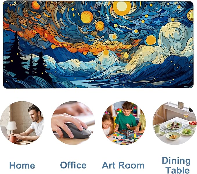 Large Mouse Pad Starry Sky Gaming Desk Pad Computer Keyboard Non-Slip - Image 5