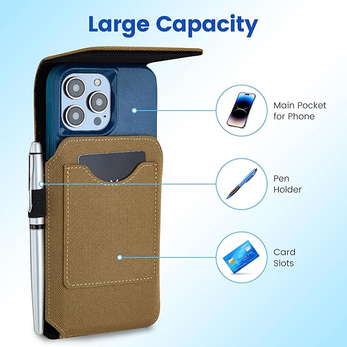 BECPLT for iPhone 17 Pro 17 16/15/14/13/12/11 Pro Belt Case Nylon Phone Holster - Image 2