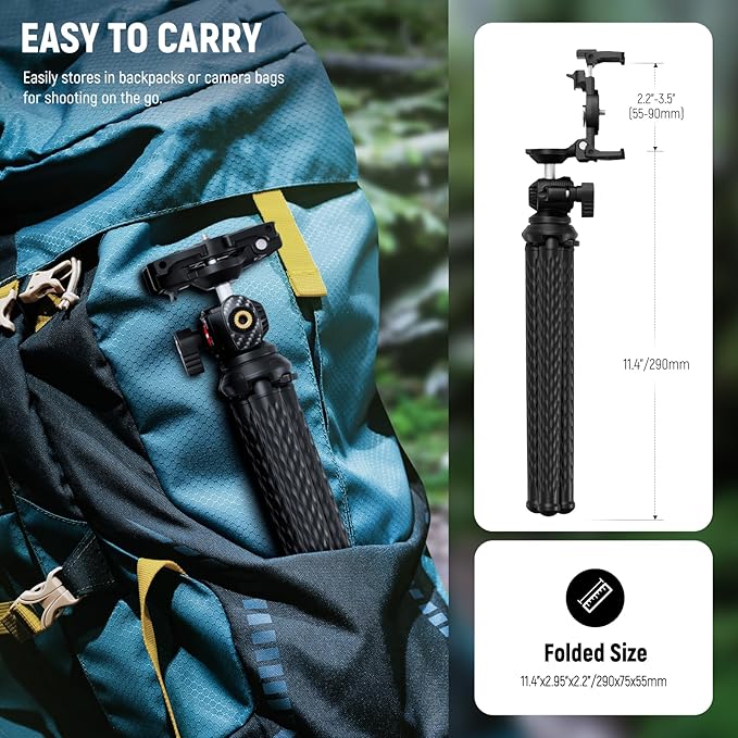 NEEWER Camera Tripod with Remote, Mini Flexible Vlog Phone Tripod Stand with - Image 10