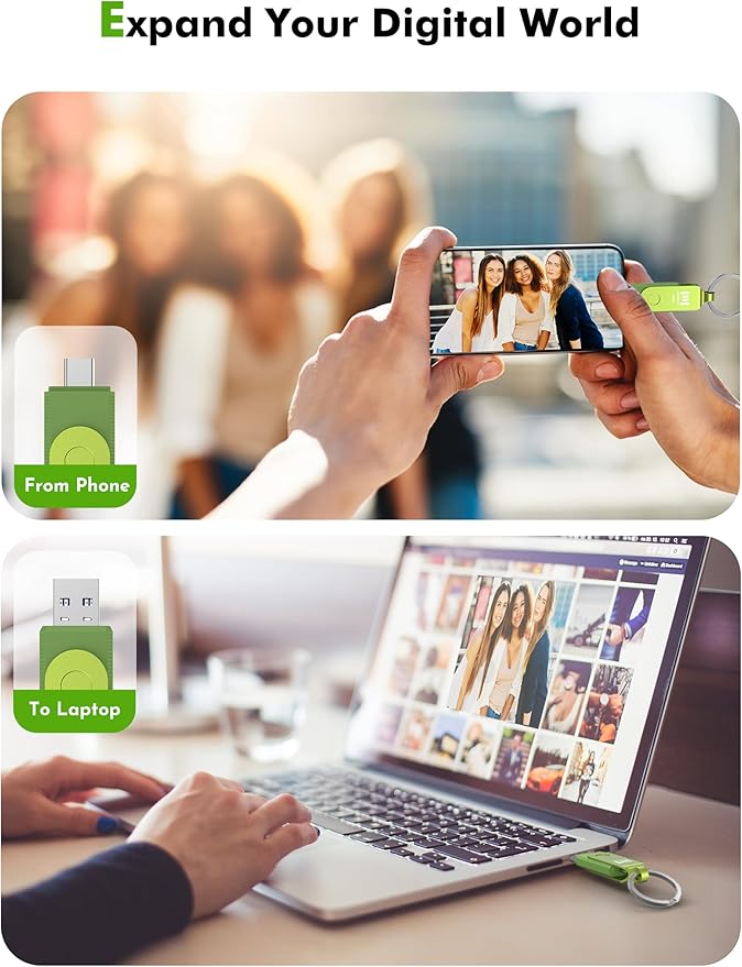 MOSDART 64GB USB3.1 Fast Speed C and A Dual Flash Drive, exFAT Memory Stick - Image 8