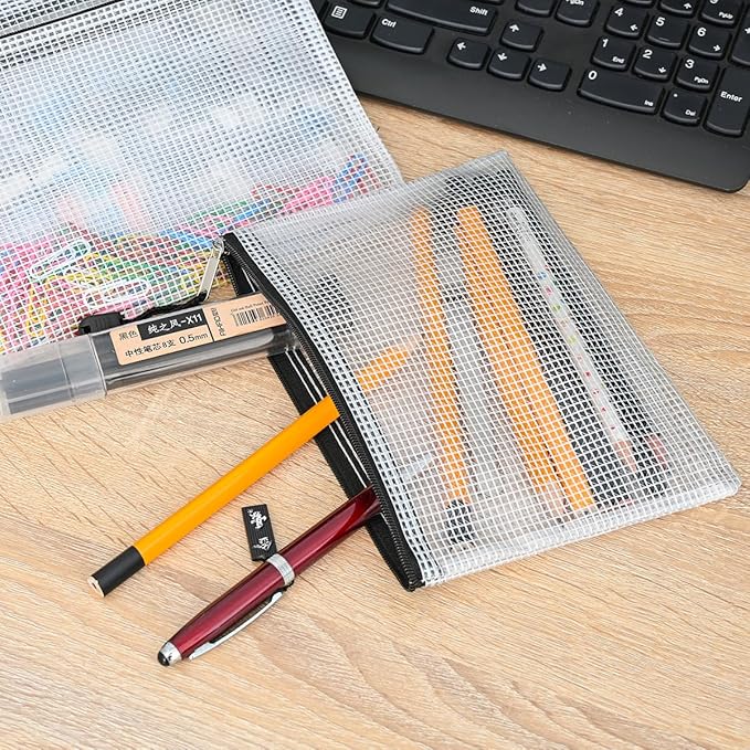 AUSTARK 20 Pcs Zipper File Bags, Plastic Mesh Pouch, Board Game Storage - Image 8