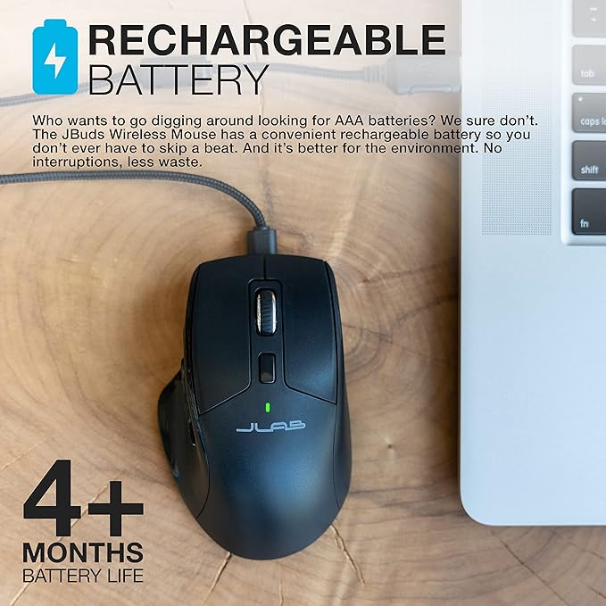 JLab JBuds Wireless Mouse, Connect Via Bluetooth or USB Wireless Dongle - Image 7