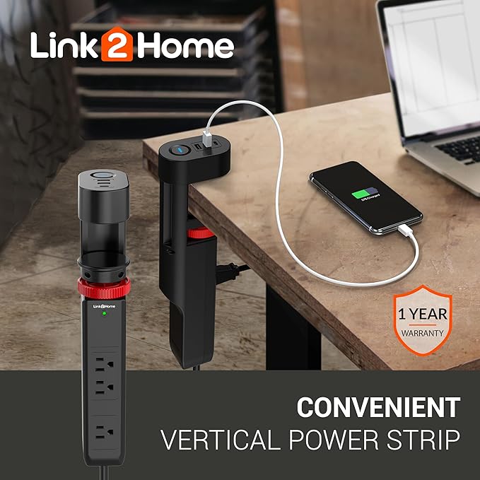 Link2Home Clamp-On Desk Power Strip - Image 3