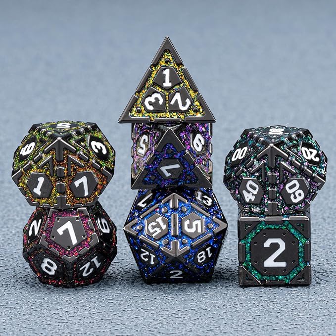DND Metal Dice Set, Polyhedral Dice Set - Image 3