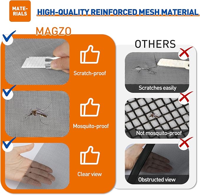 MAGZO Customized Window Screen, Screen Mesh Attachable and Detachable - Image 4