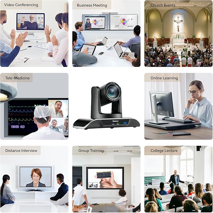 Tenveo UHD 4K PTZ Conference Room Camera 12X Optical Zoom USB3.0/HDMI Wide View - Image 8