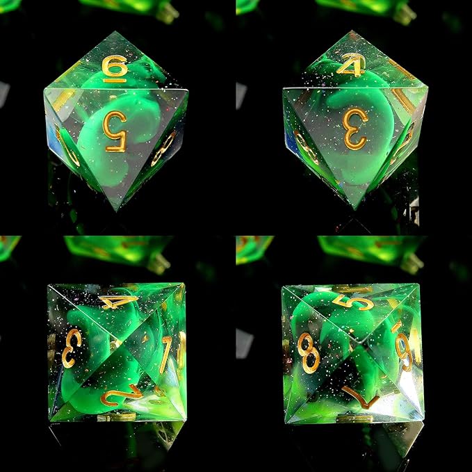 Haxtec Glitter DND Dice Set Sharp Edge Dice - Image 5