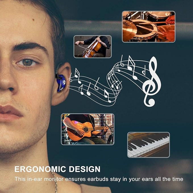 BASN Bsinger PRO in-Ear Monitors Hybrid Dynamic Dual Drivers Two Detachable - Image 4