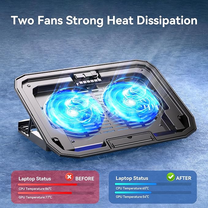 Ultra Slim Laptop Cooling Pad for 10-15.6 Inch Laptops, Portable Notebook Cooler - Image 5