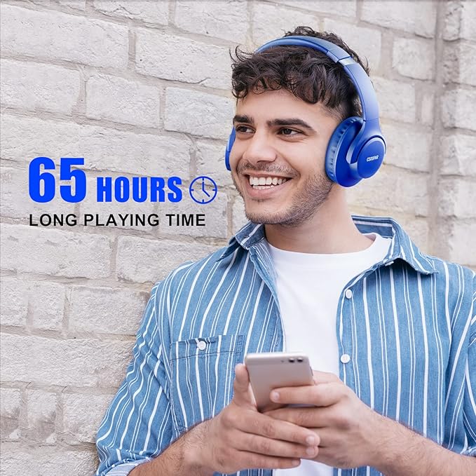 KVIDIO Bluetooth Headphones Over Ear, 65 Hours Playtime Wireless Headphones - Image 4