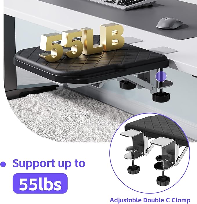 Arm Rest for Desk, 90°Foldable Computer Wrist Rest Shelf - Image 5