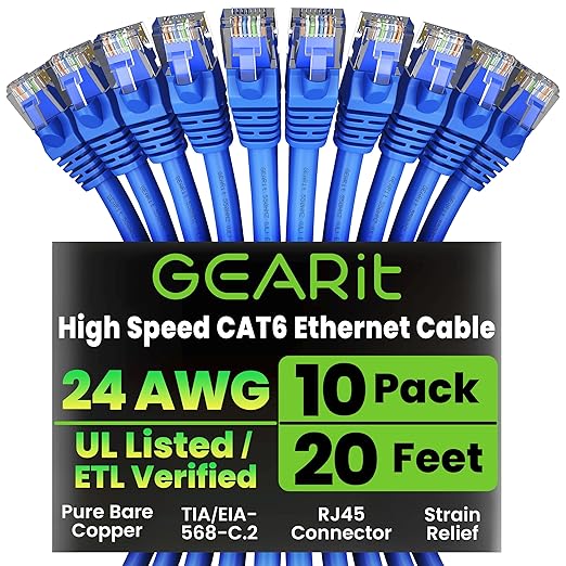 GearIT Cat 6 Ethernet Cable Pack by GEARit