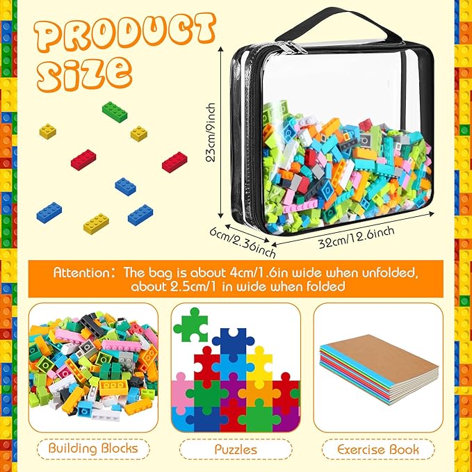 Sanwuta 6 Packs Toy Storage Bags, PVC Organizing Case Bags - Image 2